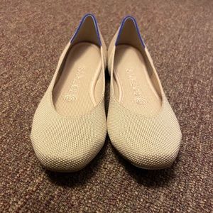 Rothy Ecru Size 7 Square toe flat